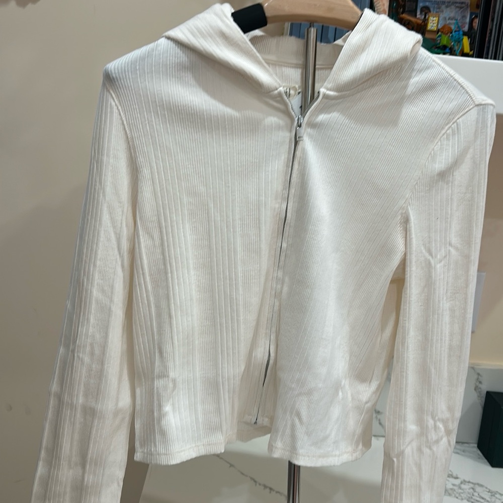 Everlane Cream Hooded Jacket